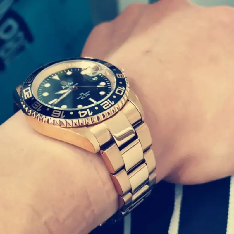A BATHING APE Automatic Mechanical Movement Stainless Steel Strap Watch Men's Watches Black 1H30 182 016 GLD-2