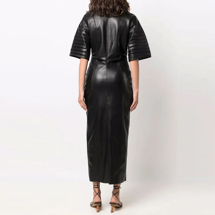 NANUSHKA Faux leather Fitted Shirt Dress-2