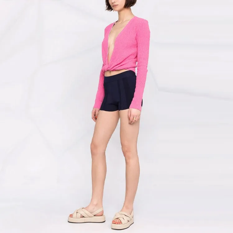 Jacquemus Le Short Basgia Ribbed Mini Shorts-1