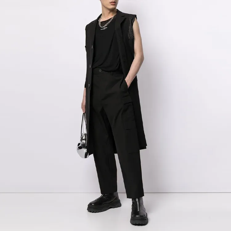 marine serre Panelled-pinstripe Sleeveless Overcoat-1