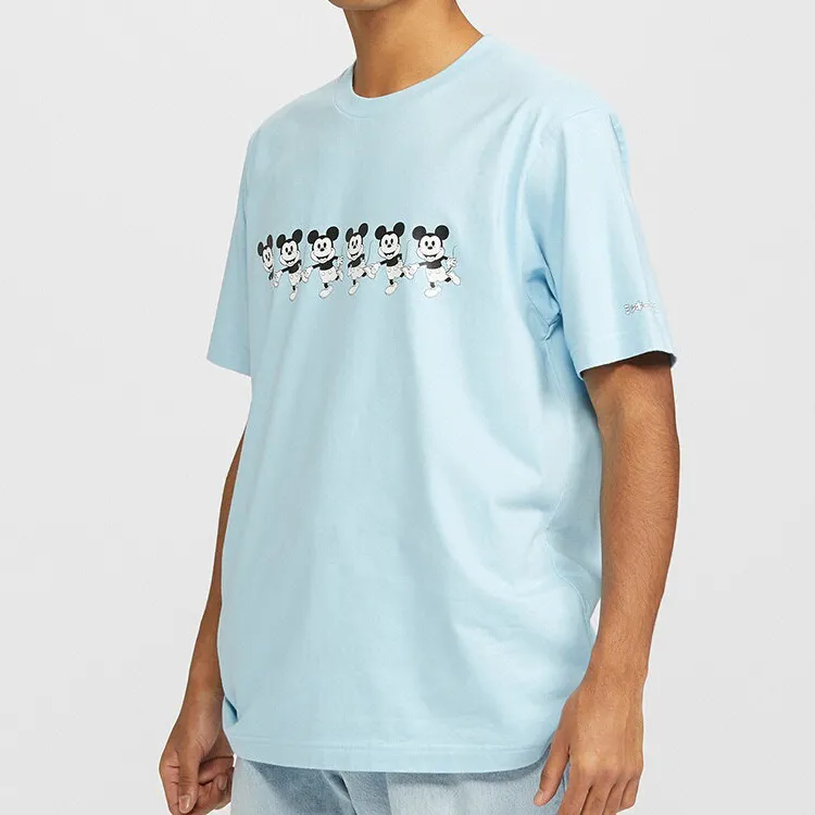 UNIQLO Straight T Shirt Unisex Aqua Blue-2