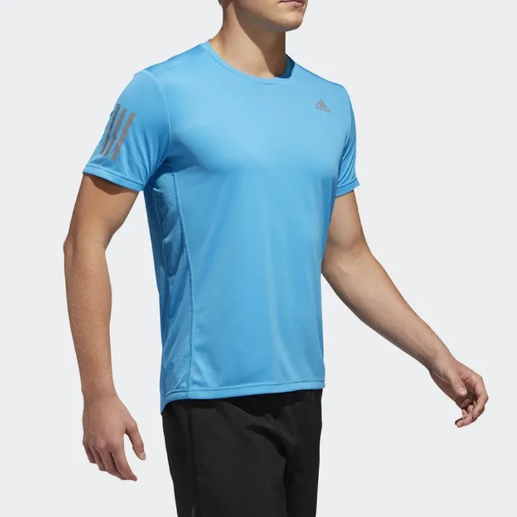 Adidas T Shirts Men Aqua Blue-3