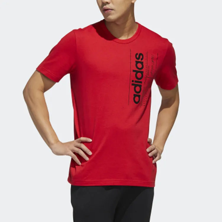 Adidas T Shirts Men Light Scarlet-2