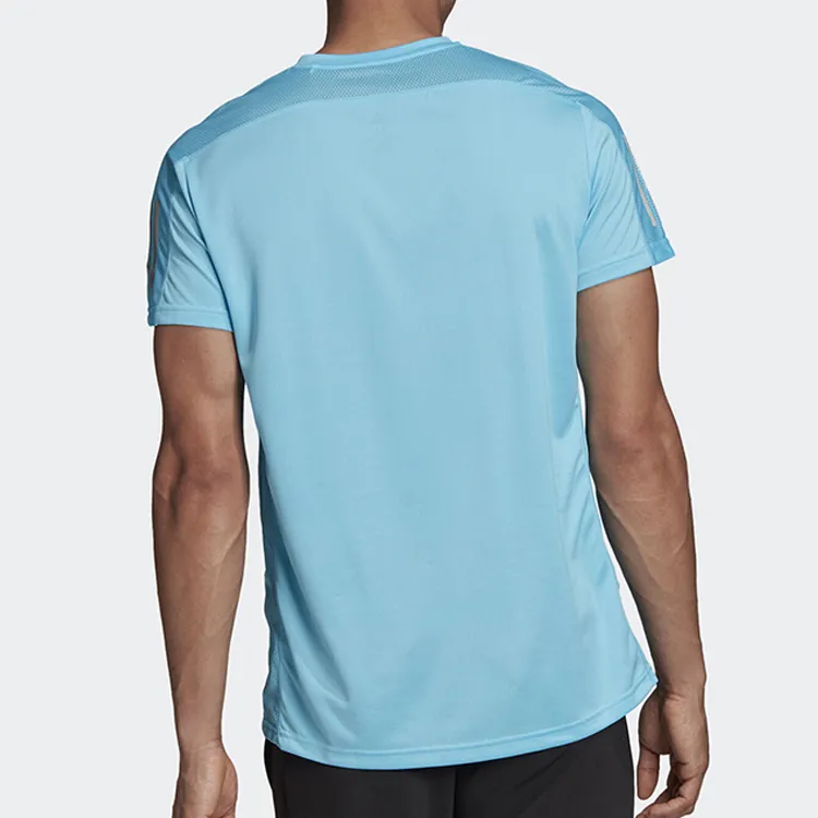 Adidas T Shirts Men Teal/Dark Silver Gray-3