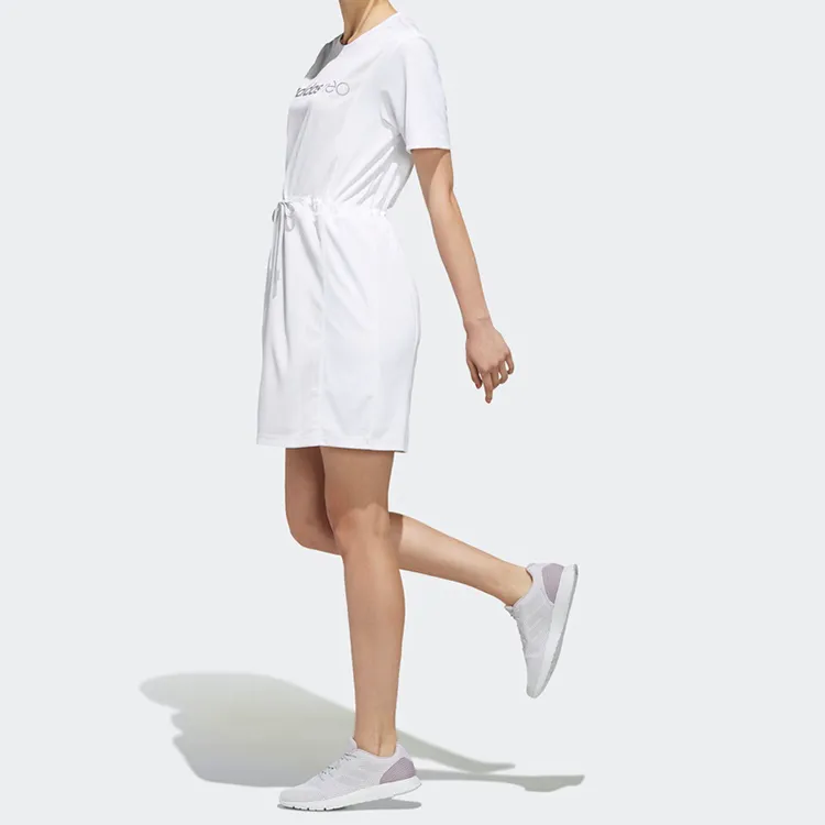 Adidas Short Sleeved Dresses Women's White-4