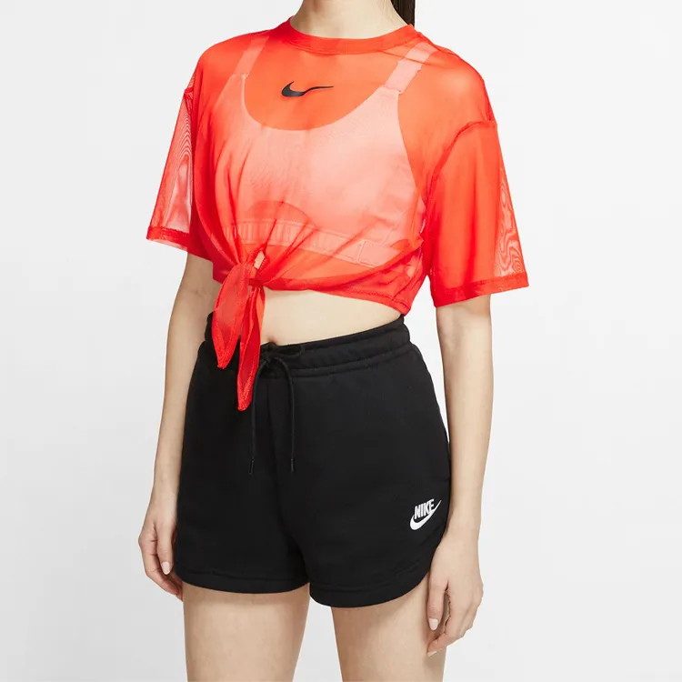 Nike Crop Tops Women's Team Orange/Black-2