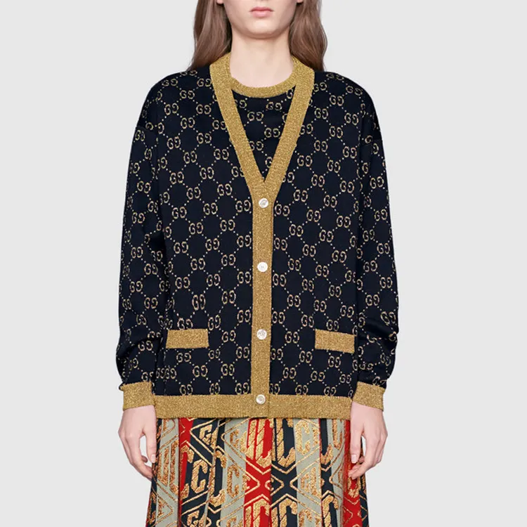 GUCCI Gg Supreme Metallic Cardigan-4