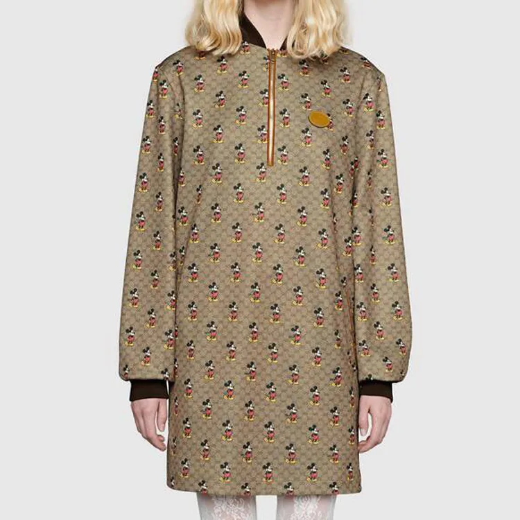 Disney X GUCCI Long-Sleeved Dresses Women's Brown-1