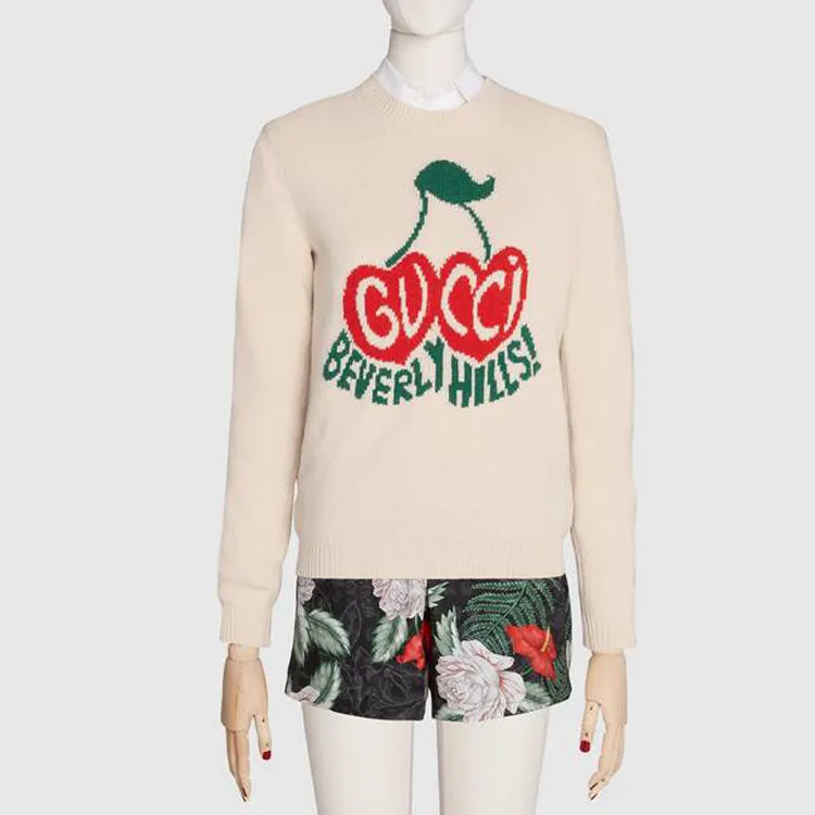 GUCCI Cherries Logo Intarsia Jumper-4