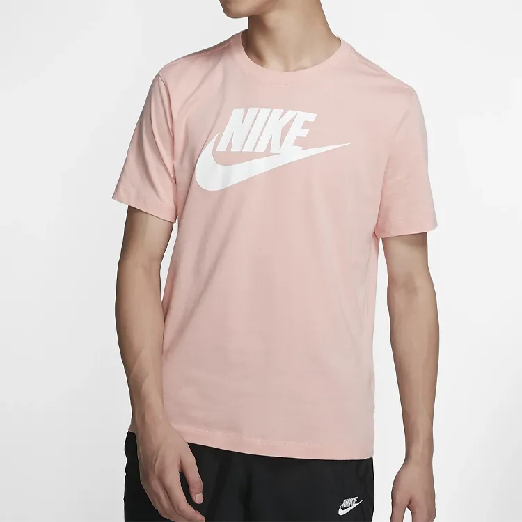 Nike T Shirts Men Coral Pink-1