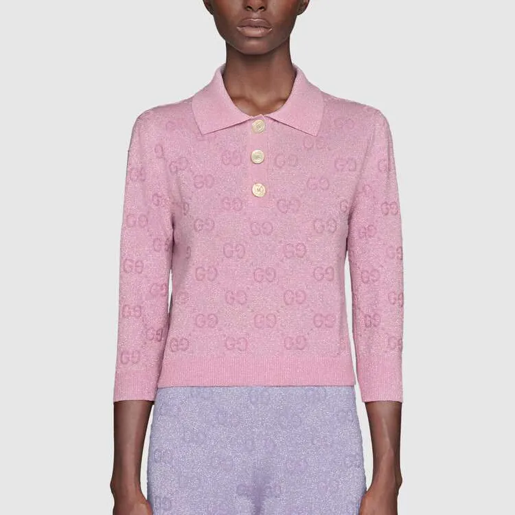 GUCCI Gg Metallic Wool Polo-1