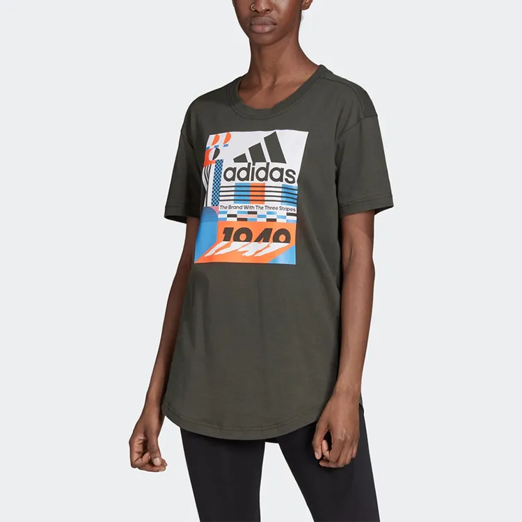 Adidas T-Shirts Women's Earthy Brown-1
