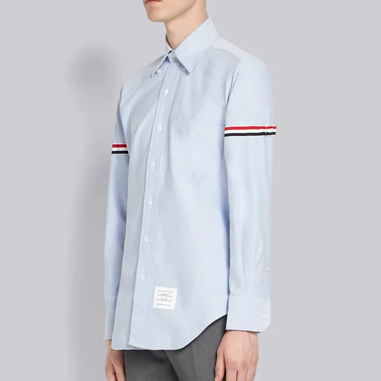 THOM BROWNE Rwb Striped Long Sleeved Shirt-3