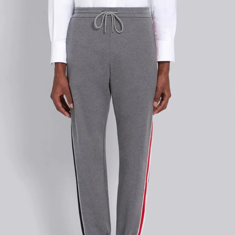 THOM BROWNE Knitted Sweatpants Men Gray-1