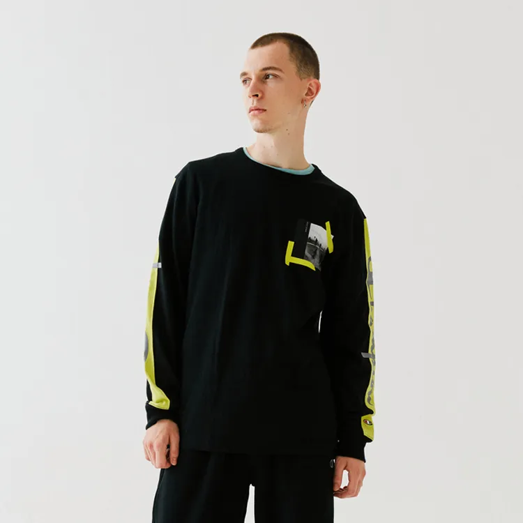 Champion Long Sleeved T Shirt US Version Men's Black-3