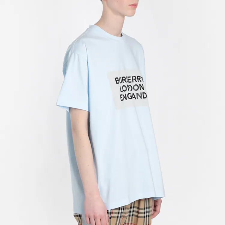 Burberry T Shirt Women's Light Blue-4