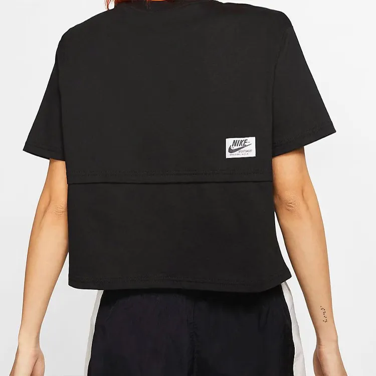 Nike Set in Sleeve T Shirt Women's Black Asia Version-3
