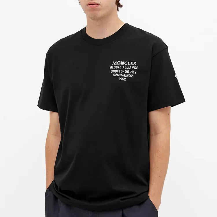 Undefeated X Moncler T Shirts Unisex Black-1