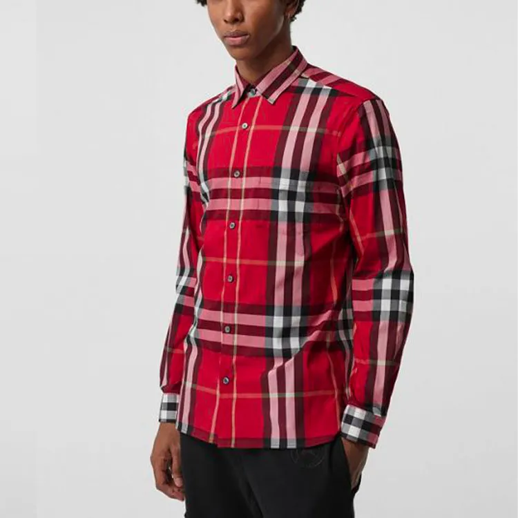 Burberry Shirts Men Red-3