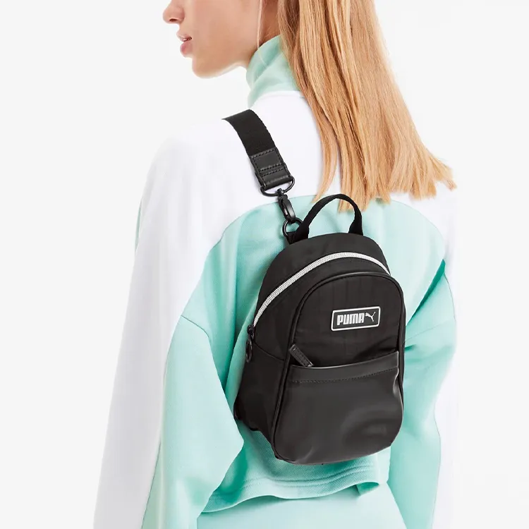 PUMA Artificial Leather Fabric Backpack Mini Unisex Black-1
