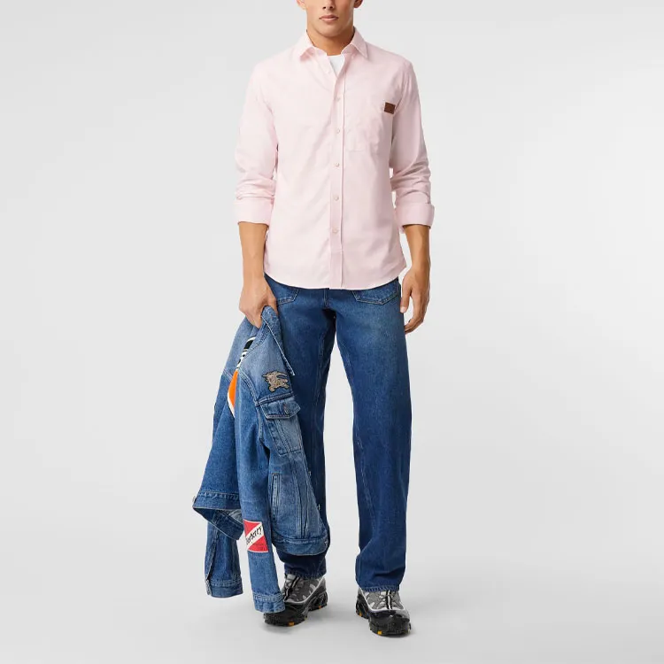 Burberry Shirts Men Light Pink-2