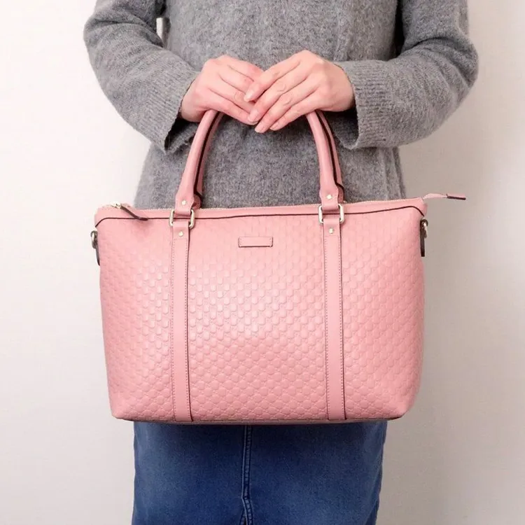 GUCCI Cow Leather Handbag Women's Pink-7
