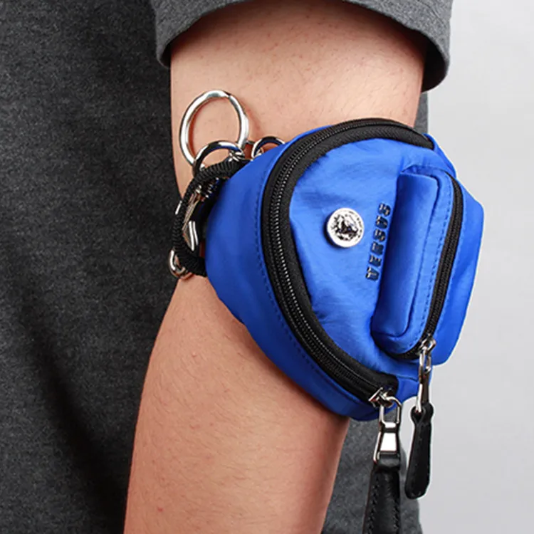 VERSACE Nylon Key Pouch Coin Purse Unisex Blue-4