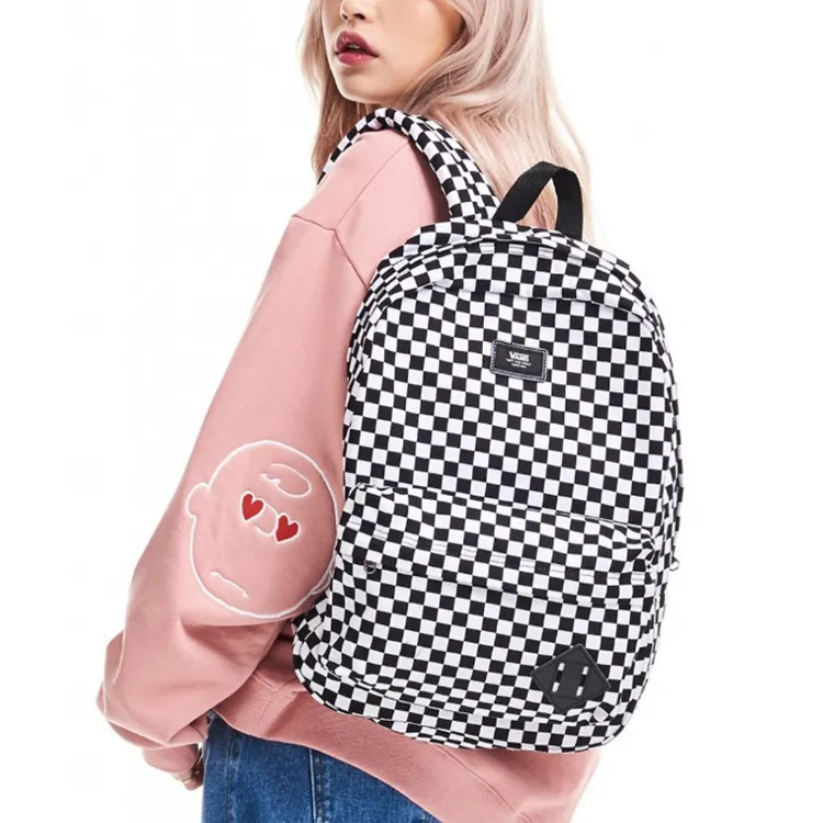 Vans Backpacks Black White-4