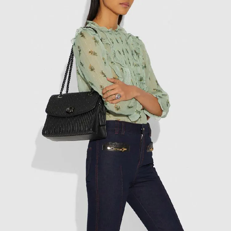 COACH Women's Parker Quilting Shoulder Bag Black-3