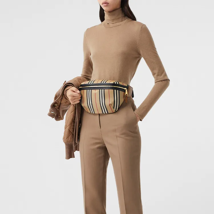 Burberry Eco Friendly Canvas Sonny Sling Bag, Crossbody Bag, Fanny Pack Regular Unisex Beige-5