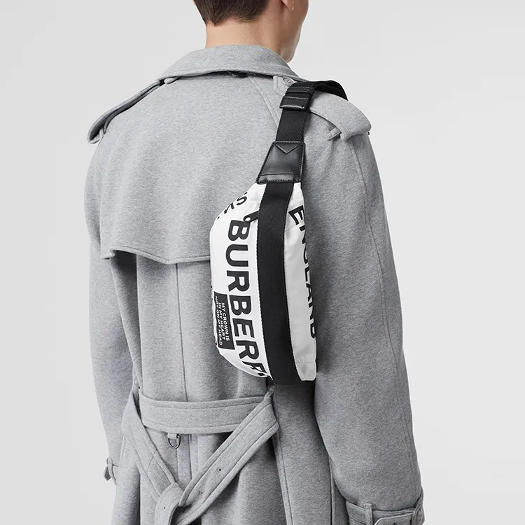 Burberry Bum Bag Logo Print Medium White-6