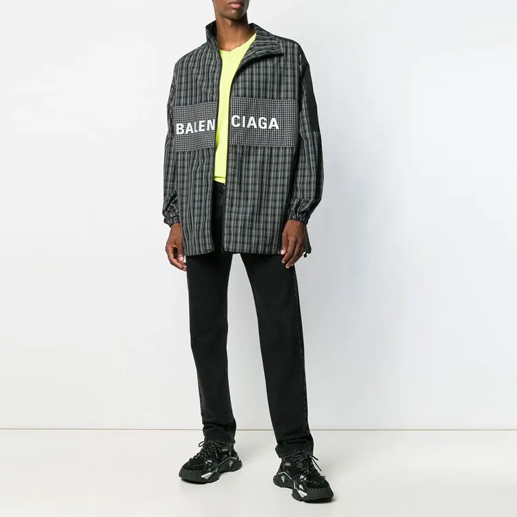 Balenciaga Checkered Nylon Track Suit Jacket-1