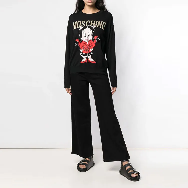 MOSCHINO Loose Fit Sweater Women's Black-1