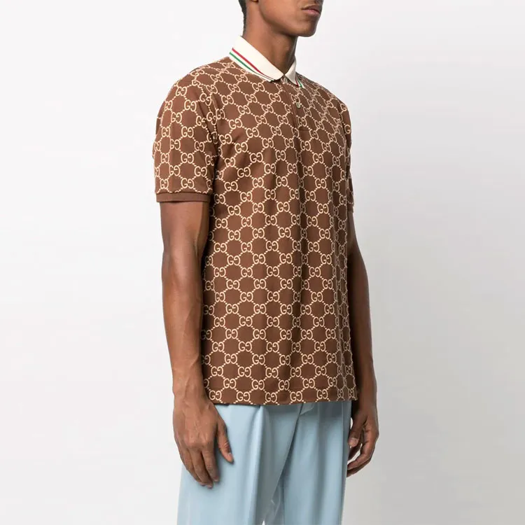 GUCCI Polo Shirts Men Brown-3