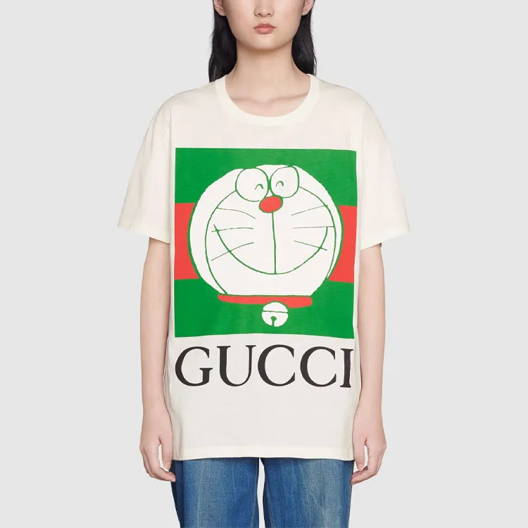 GUCCI X Doraemon Logo print T shirt-1