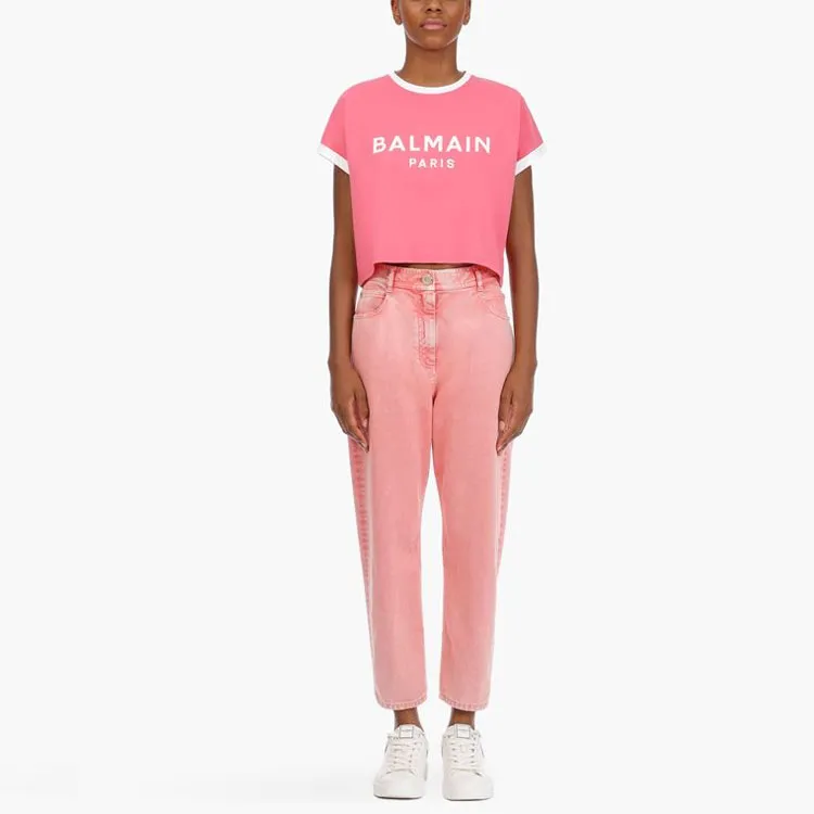 BALMAIN Crop Tops Women's Pink-2