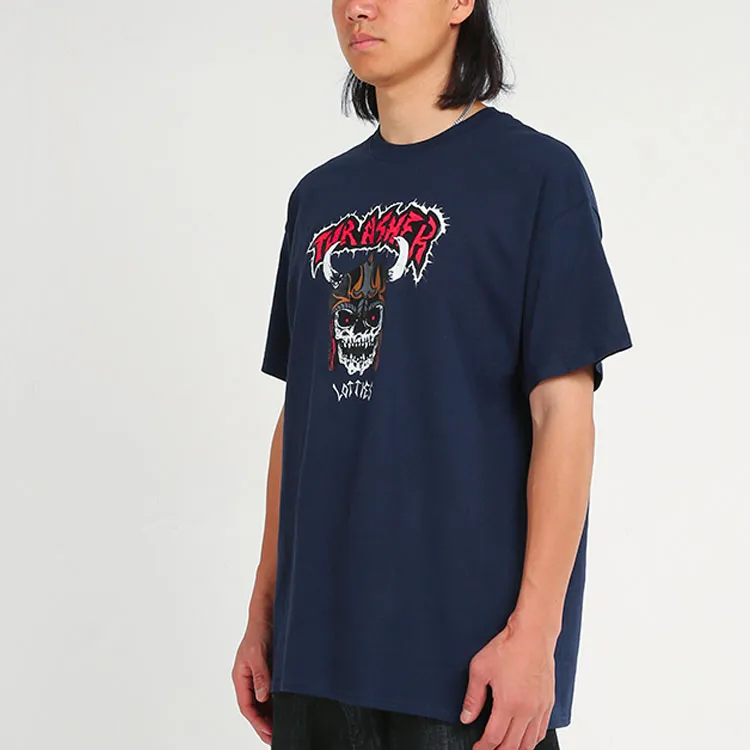 Thrasher Straight T Shirt US Version Unisex Blue-3
