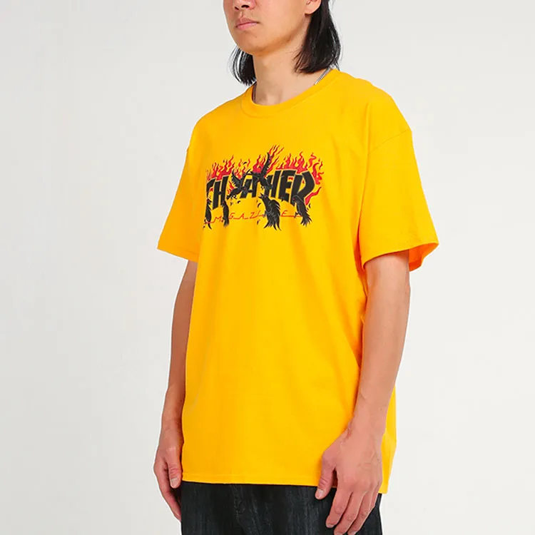 Thrasher T Shirt US Version Unisex Gold-3