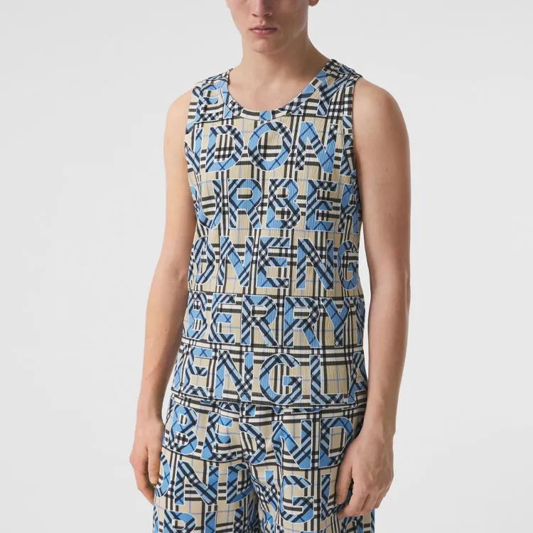 Burberry Tank Tops Men's Bright Cobalt-1
