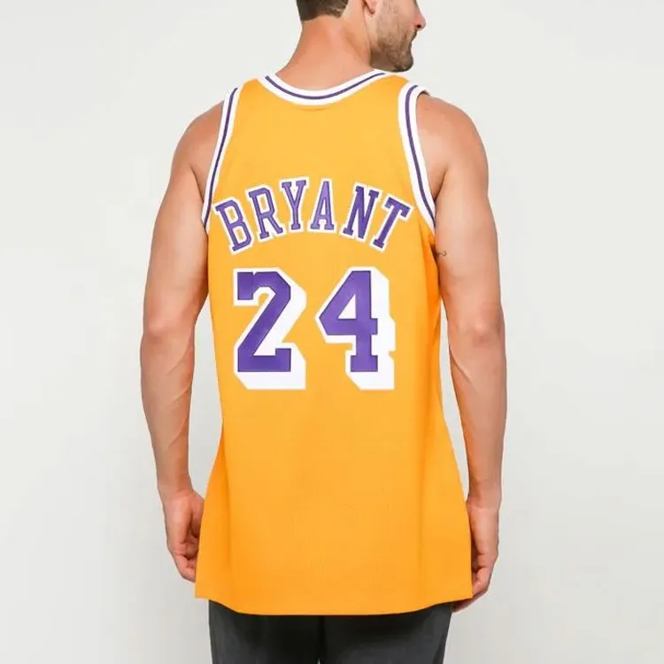 Mitchell & Ness Basketball Jerseys Men's Yellow-4