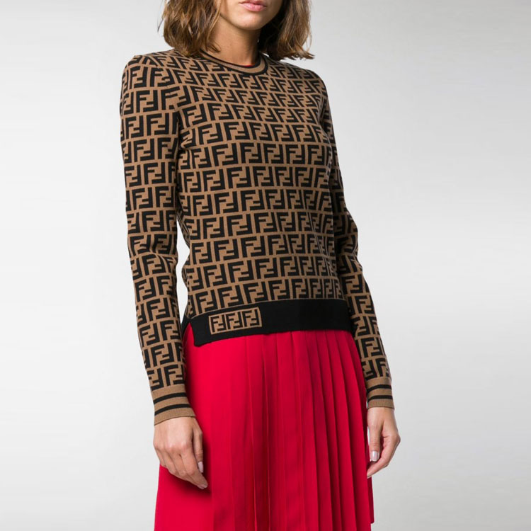FENDI Monogrammed Long-Sleeved Jumper 36 Without Shopping