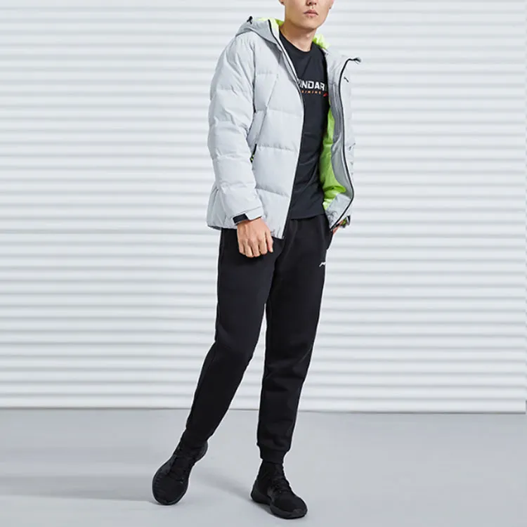 LiNing Knitted Sports Pants Men's New Standard Black-4