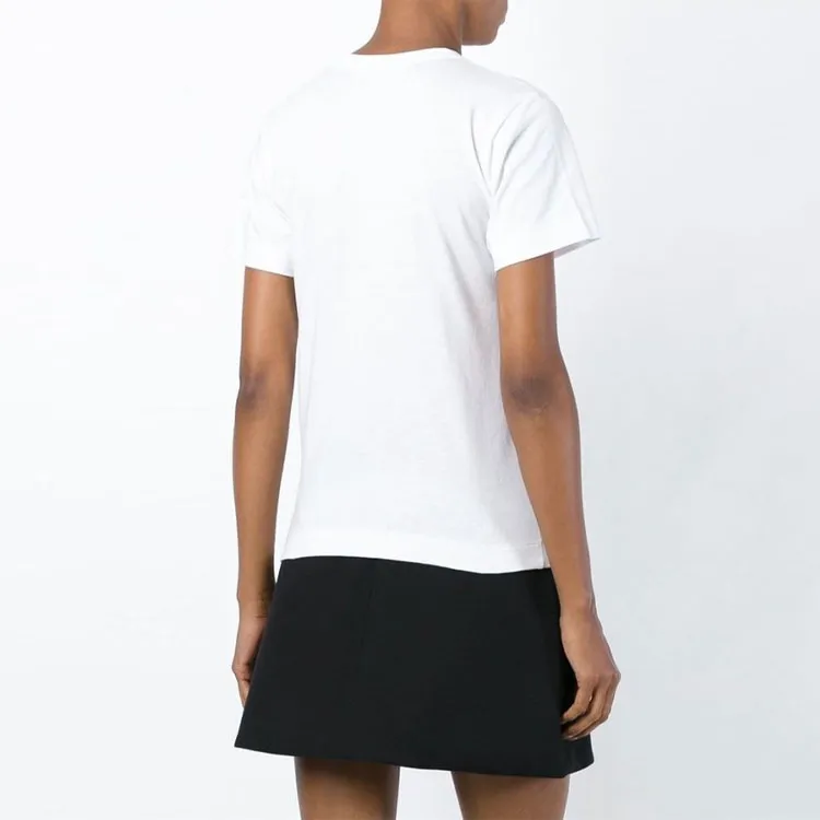 Comme Des Garcons Play Women's Gold Heart T shirt White-3