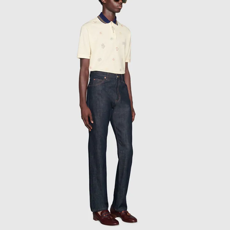 GUCCI Polo Shirts Men Ivory White-3