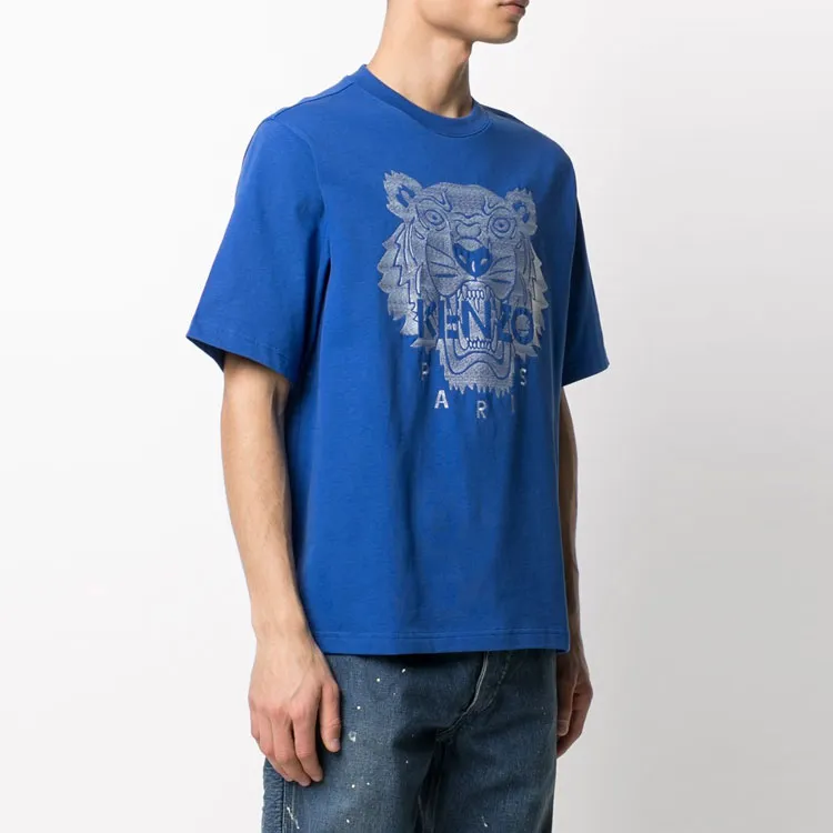 KENZO Classic Tiger Head SS21 T Shirt Men's Blue-3