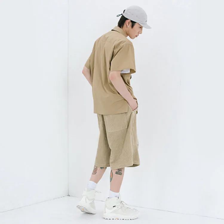 ROARINGWILD Loose Fit Shorts Unisex Khaki-3