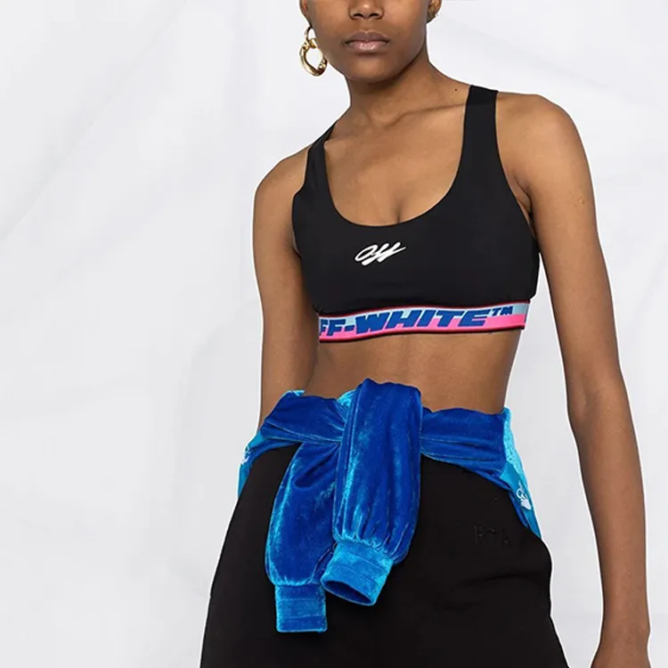 OFF WHITE Athleisure Logo Bra Top Black/Blue/Pink-1