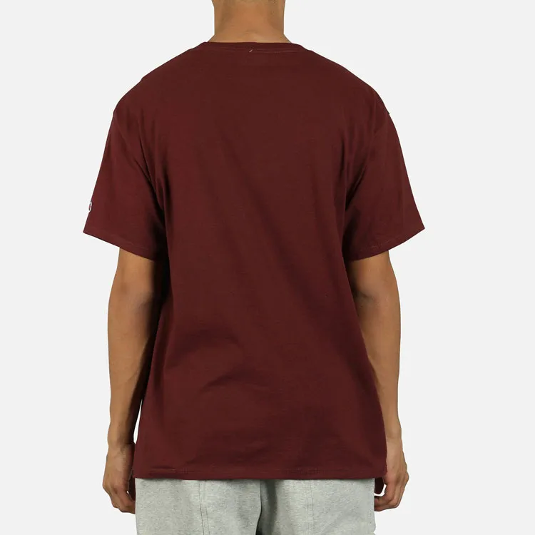 Champion T Shirt US Version Unisex Burgundy-2