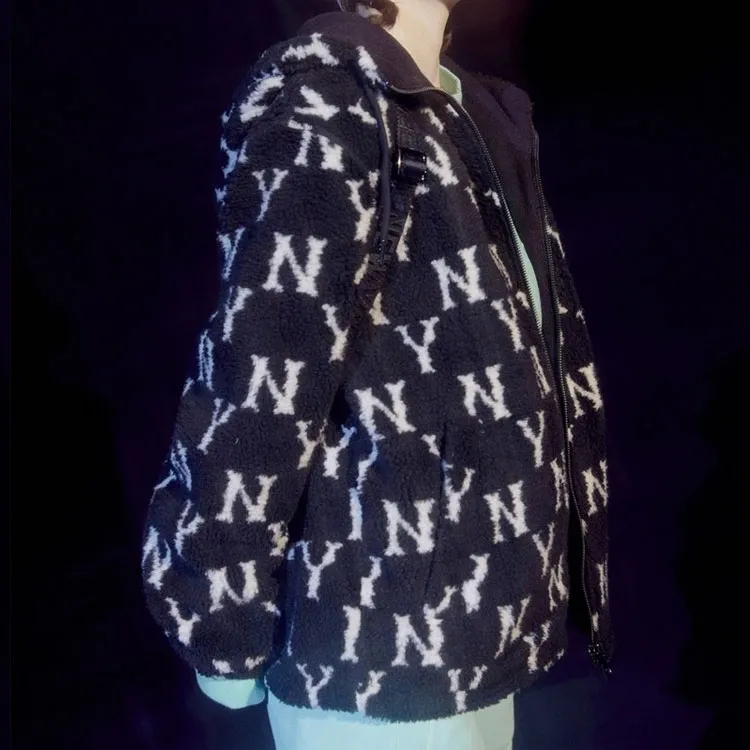 MLB Old Flower Velvet Jackets Unisex Black-3