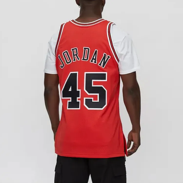 Mitchell & Ness Basketball Jersey Unisex Red-3